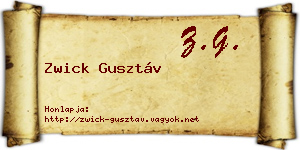 Zwick Gusztáv névjegykártya